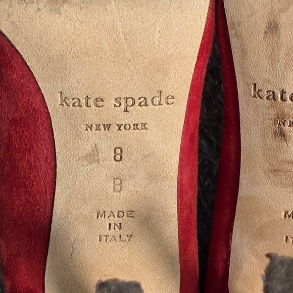 Kate Spade Pumps Red Suede Pointed Toe Stiletto Heels Womens 8 B Excellent
